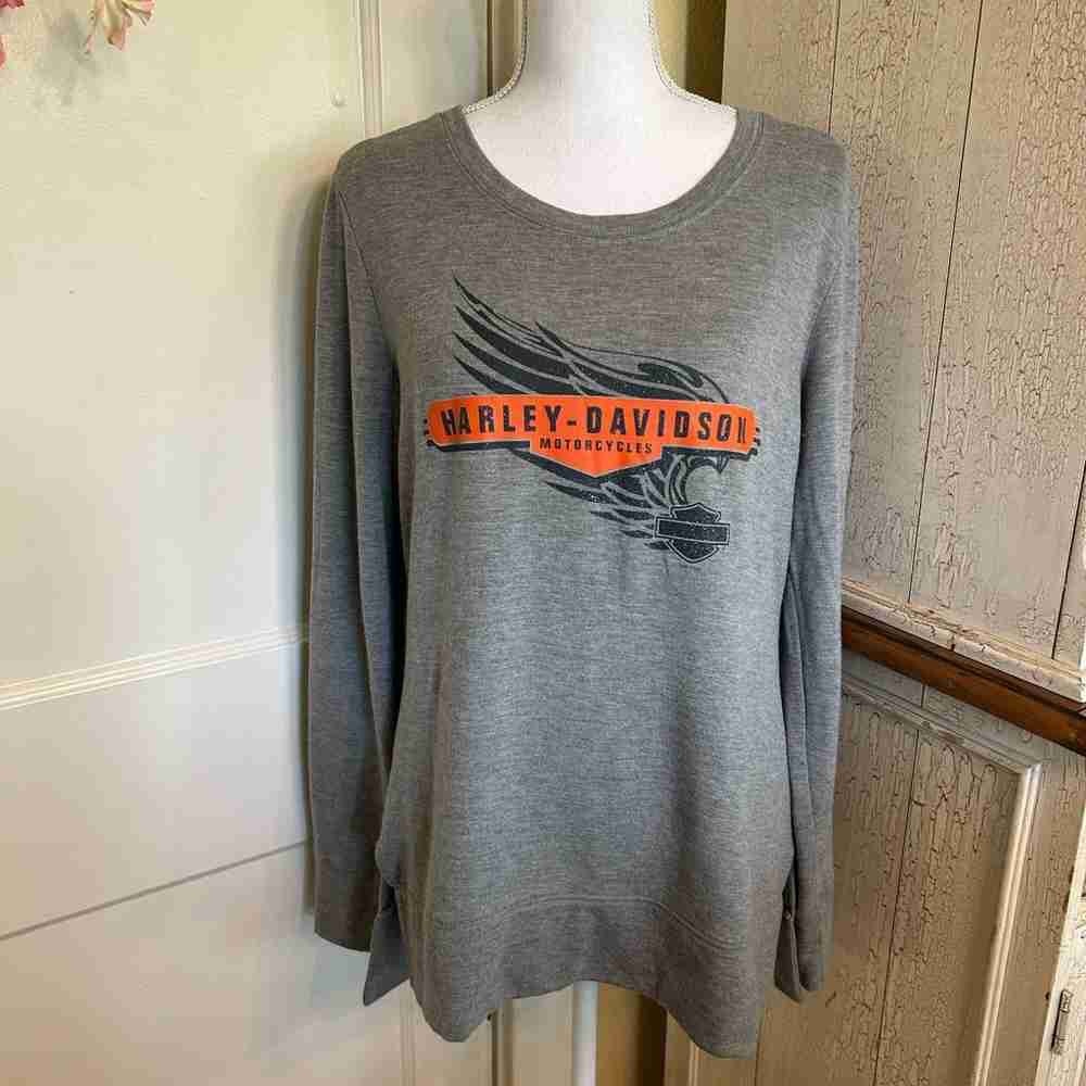 Harley-Davidson Gray Long Sleeve with Orange Logo